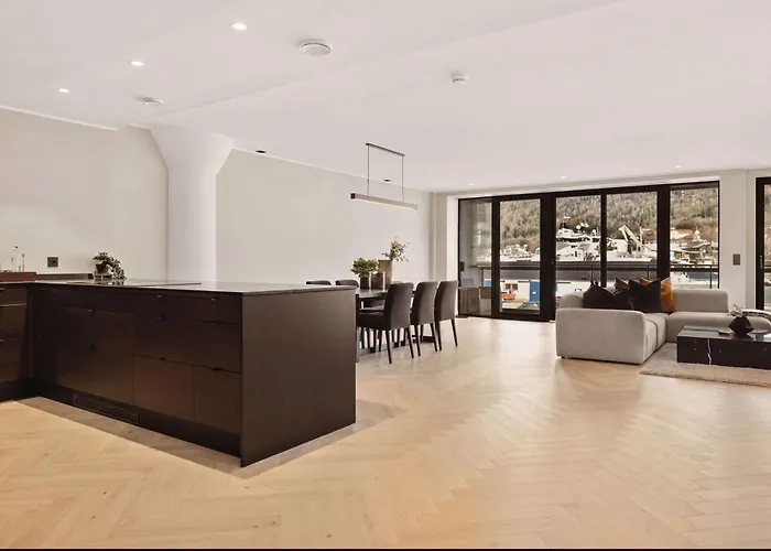 High End 2br - Balcony - Harbour View Apartment Bergen